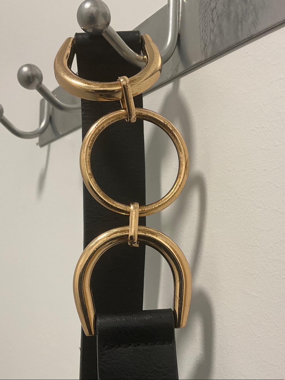 Suzy Shier Black Belt with Gold Ring Hardware